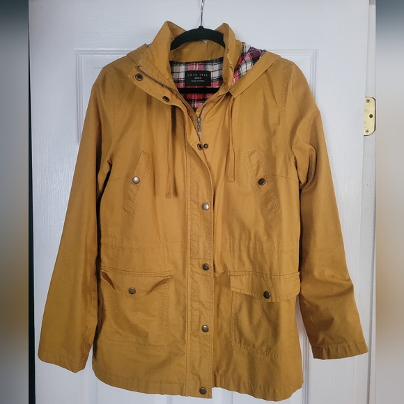 Love Tree Women's Mustard Yellow Utility Jacket - Picture 1 of 3